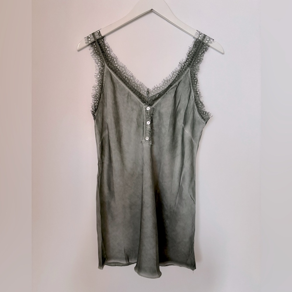 COPY - Elegant olive Lace Trim Women's Top
